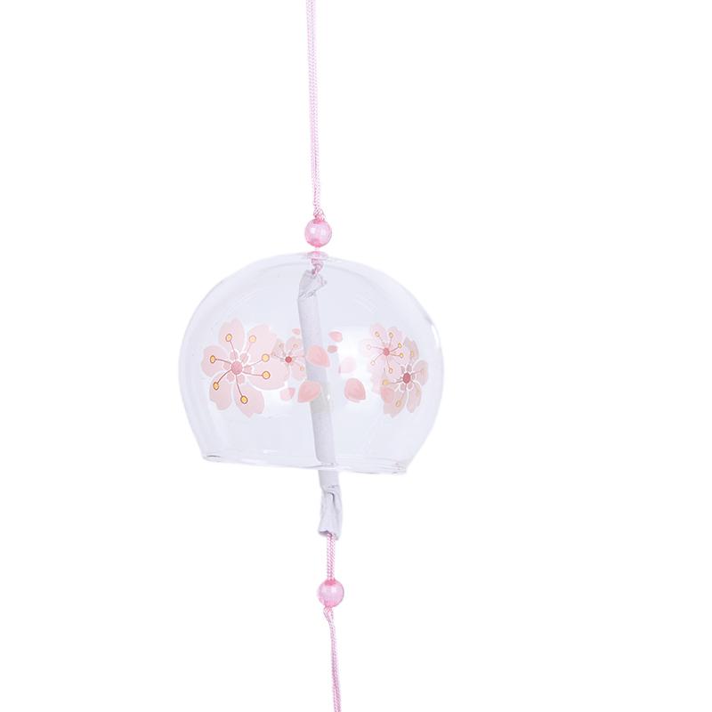 1Pc Glass Wind Chimes Hanging Craft Wind Bell Home Decors Sakura Pattern