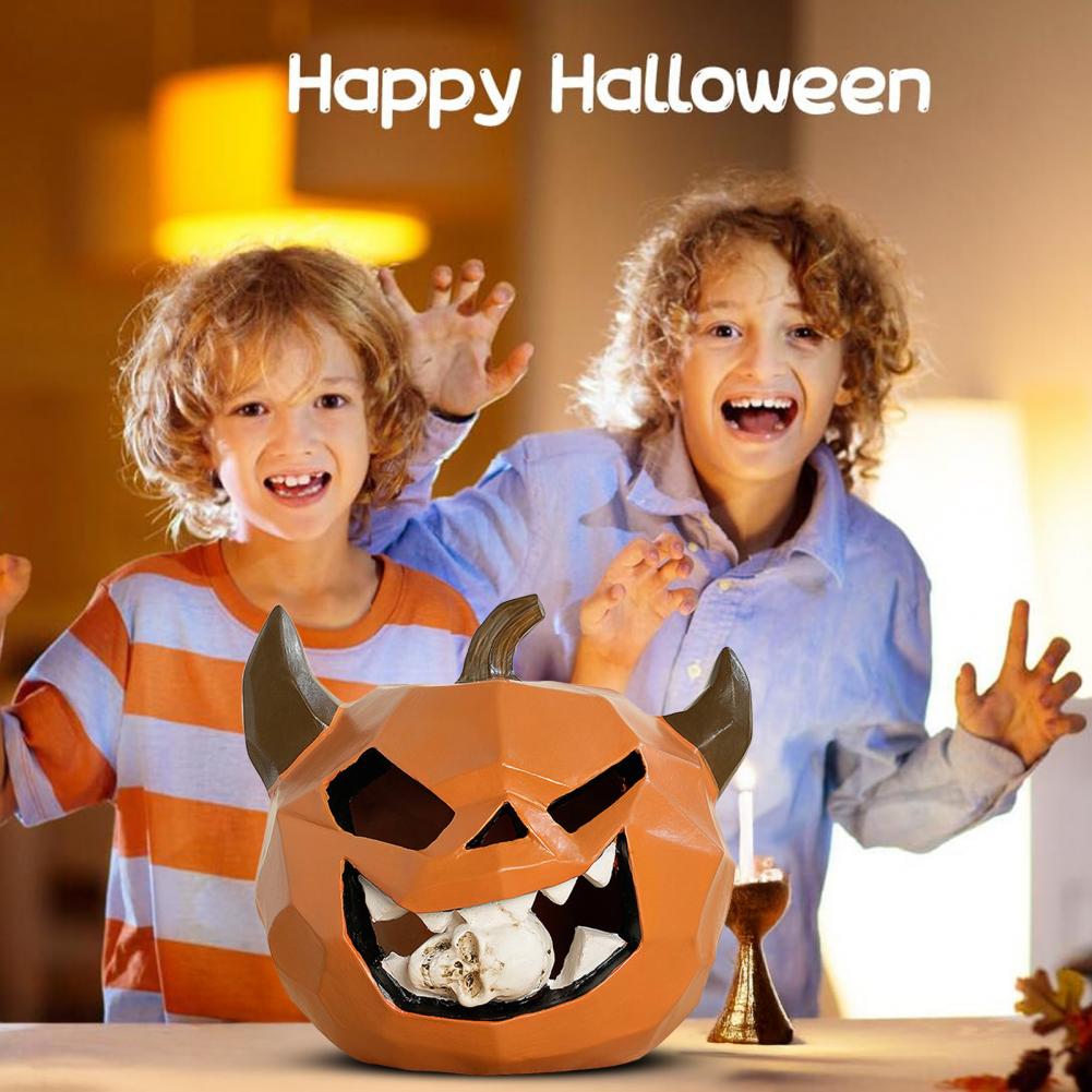 Halloween Centerpiece Decoration Farmhouse Halloween Decor Spooky Halloween Pumpkin Statue for Indoor Dining