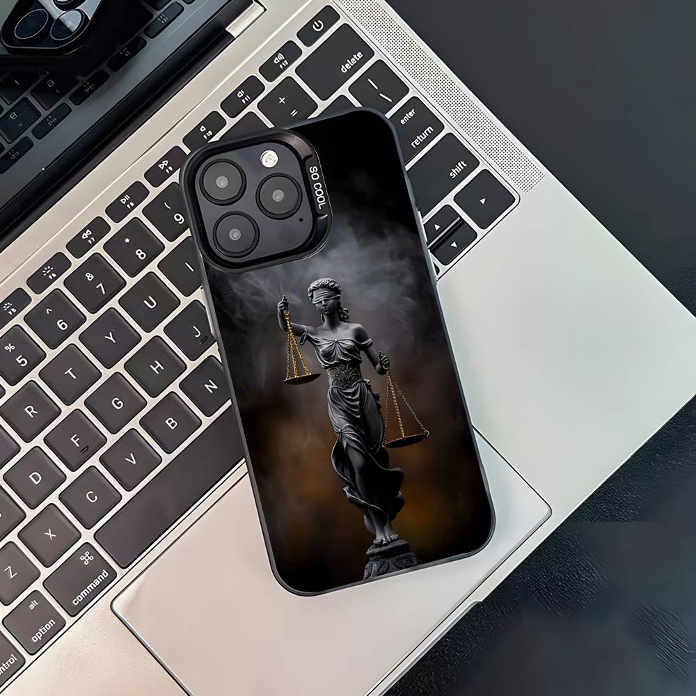 Чехол для телефона "Закон Судья Правосудие Адвокат" для iPhone 17,16,15,14,13,12,11,Pro,XS,Max,Plus,Mini,SE4,E Черный Матовый Ударопрочный Чехол