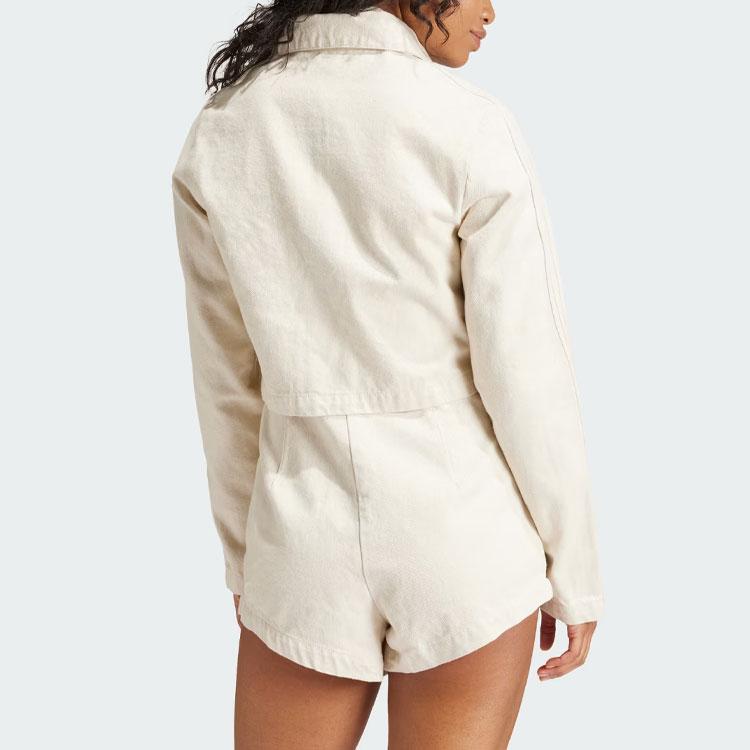 adidas Джинсовая укороченная куртка на молнии Originals Montreal Женские топы Off-White IS3583