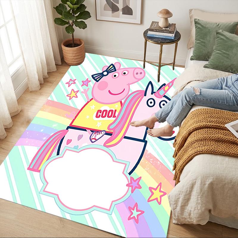 Peppa Party Living Room Nonslip Area Rug Soft Carpet For Bedroom Game Playroom Sofa Office Home Decor Doormat Christmas Gift C926735
