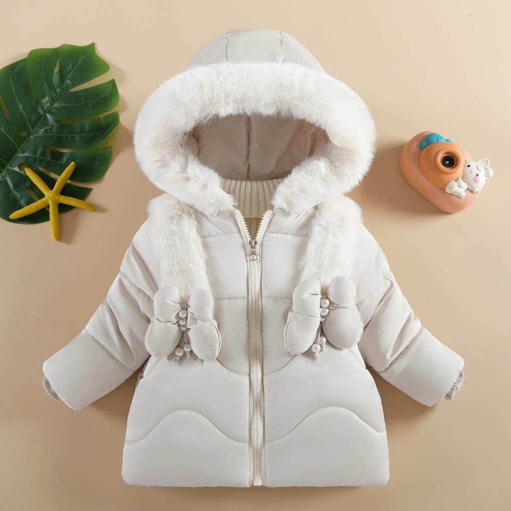 Children Winter Coats for Girls 1 To 6 Years Old Clothing Velvet and Thickened Fashion Cotton Jacket Hooded Parkas