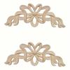 2pcs Wood Decorative DIY Wood Appliques Unpainted Wooden Carved Onlays For Bed Door Cabinet Wardrobe Furniture Decoration
