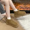 Internet Celebrity Platform Snow Boots Women's Winter 2025 New Round Head Cover Feet Suede Piled Thickened Short Cotton Shoes Women