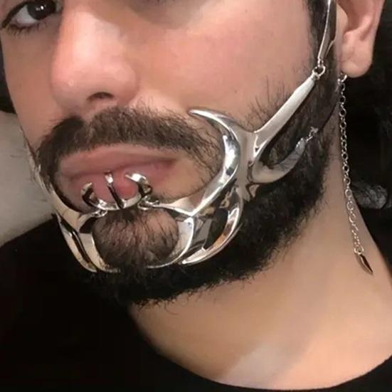 Металлическая полумаска Yousheng с цепочкой для лица, аксессуары, маска эльфа, костюм для косплея, реквизит для карнавала, бара, маскарадного костюма на Хэллоуин