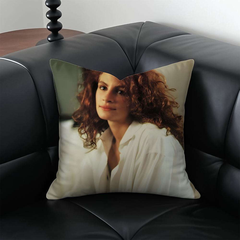 JJulia Roberts Cushion Cover Pillow Case Antidustmite Invisible zipper silky plush cushion