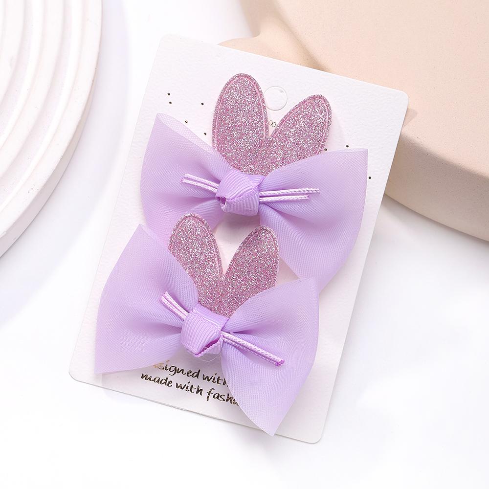 2pcs/set Lovely Lace Bows Hair Clips for Girls Sweet Solid Color Gauze Clip Soft Hairpins Pink Princess Kids Hair Accessories
