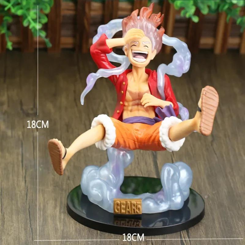 Аниме One Piece Луффи, фигурка в режиме Gear 5, бог солнца Ника, 18 см, ПВХ, коллекционная модель, кукла, игрушка для детей, подарок.