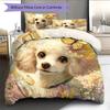 Beautiful Poodle Pattern Bedding Home Decoration Birthday Gift (1 * duvet cover + 2 * pillowcase, without core)