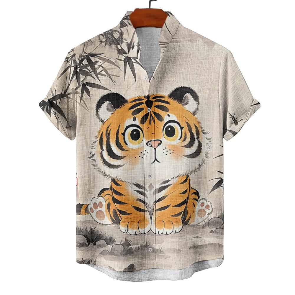 Классические гавайские рубашки с короткими рукавами и принтом в стиле тики-клуба для девушек-хула и ретро-автомобилей для мужчин, модные гавайские рубашки, пляжные блузки