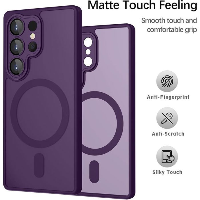 Coque Hybride - BOOLING - pour Samsung Galaxy S26 Ultra - Cercle Magnétique Vitre Caméra - Violet