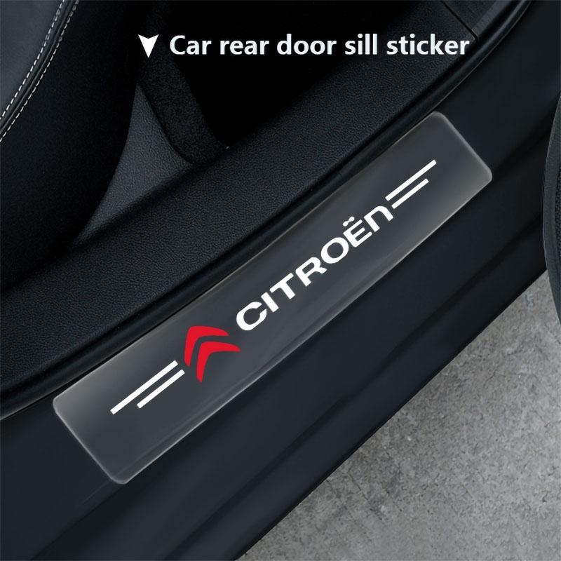 4pcs Car Scratchproof Car Threshold Transparent Sticker For Citroen C1 C2 C3 C4 C5 C5X E-C4 C-Crosser C4 Cactus Elysee C-ZERO