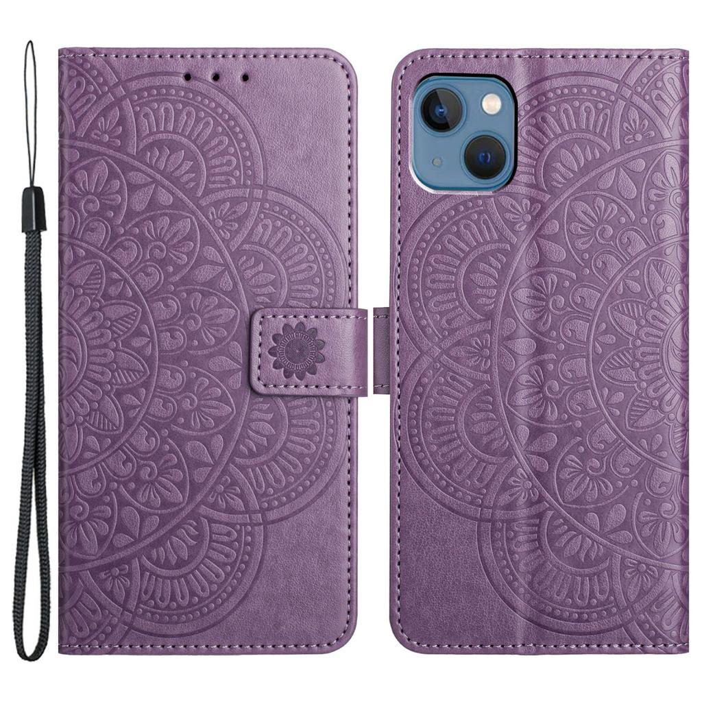 For iPhone 15 Case Drop-resistant PU Leather+TPU Phone Cover with Wrist Strap