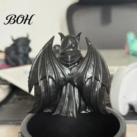 Skeleton Desktop Decor Halloween Reading Book Figurine, Spooky Devil Resin Sculpture, Gothic Winged Sculpture Black Robe Grim Reaper Statue
