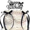 7 PCS Acrylic Letter Cake Decorating Funny Happy Birthday Sign New Ribbion Cake Topper