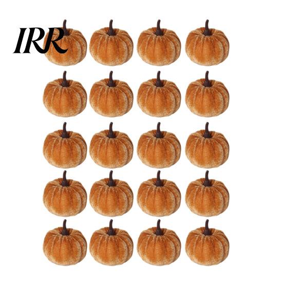 Velvet Pumpkin Decor 20 PCS Decorative Ornaments, Multi-Color Artificial Fall Harvest Table Centerpieces for Mantel Shelf, Farmhouse Centerpiece