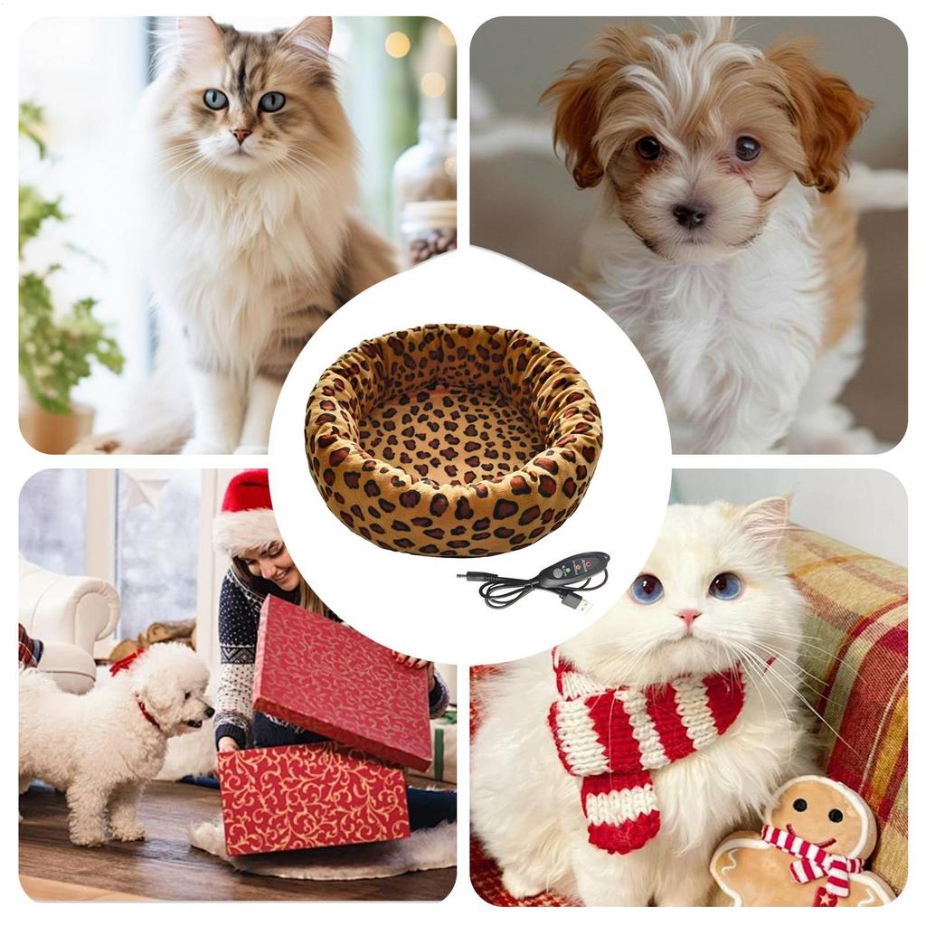 Heated Cat Bed USB Heated Sleeping Pad With 3 Modes Indoor Warm Sleeping Nest For Kittens Puppies Bunnies Cats Indoor Outdoor