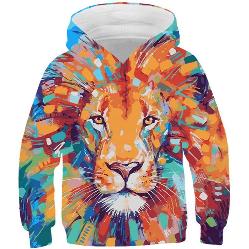 Осенние толстовки с 3D-принтом в виде животных, модные повседневные спортивные толстовки с длинным рукавом для детей и мальчиков