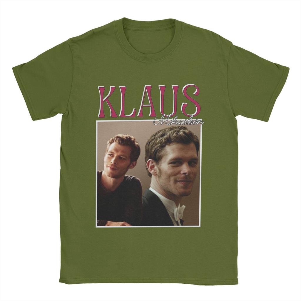 Потрясающая футболка Клауса Майклсона Дневники вампира Мужская футболка с круглым вырезом из чистого хлопка Футболка с коротким рукавом Графические топы