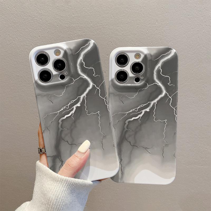 Ночная молния iPhone 15 для чехла Apple Phone 14 Promax Пленка 13 Pro Жесткий чехол 12/11 Прецизионное отверстие Полный комплект