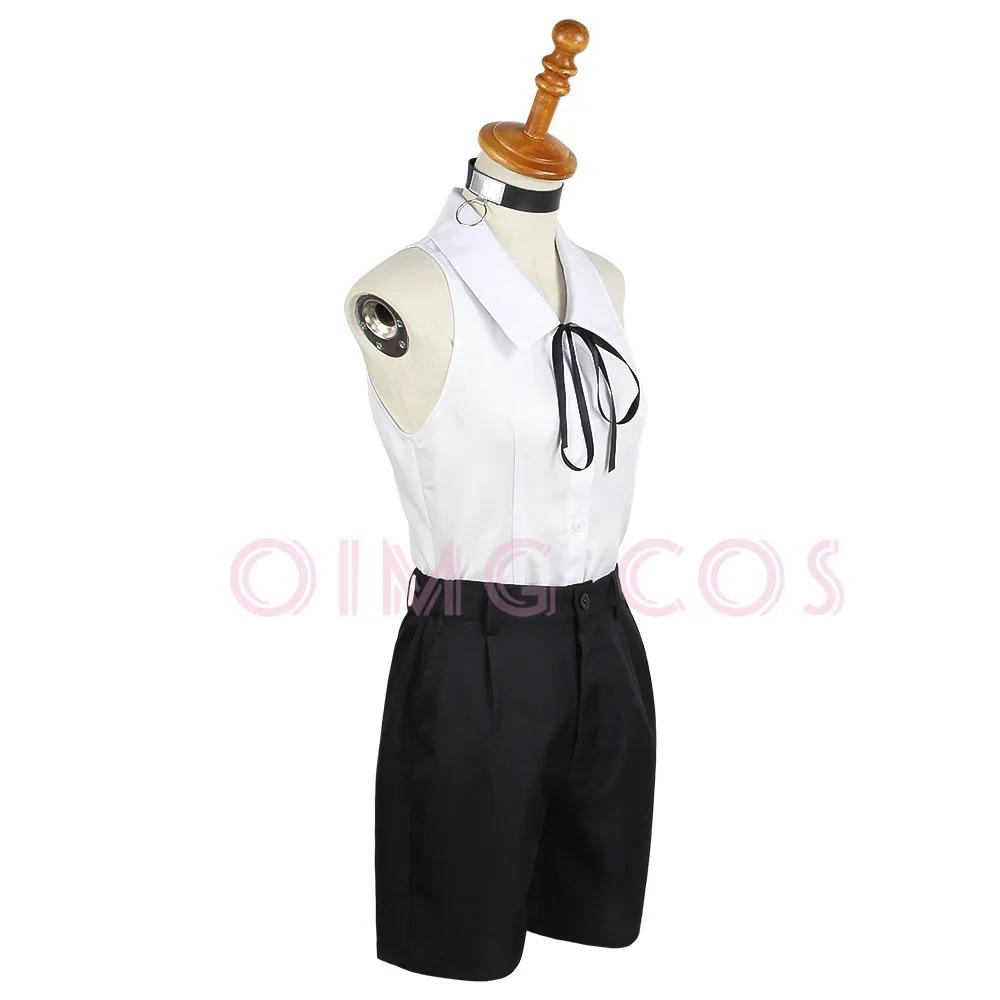 Костюм для косплея Резе Человек-бензопила Наряды Синий костюм Рубашка Галстук Шорты Кольцо на шею Женский Аниме Униформа Хэллоуин