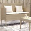 VidaXL Garden Bench with Cushions, Patio Seat, Terrace Chair, Outdoor Backyard Balcony Park Furniture, Beige 365774