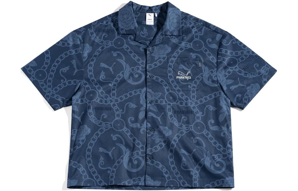 Men's Shirt PUMA X Phantaci Collaboration Collection Shirt Unisex Tweed Blue