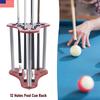 12-Hole Triangle Pool Cue Holder, Floorstanding Corner Stand, Red Modern Design Billiard Cue Rack with 1.37in Diameter Holes