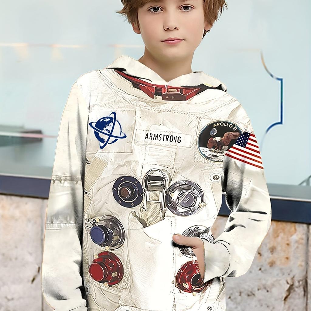 Kids Clothes Boys Hoodies Long Sleeve Fashion 3D Astronauts Print Children Spring Fall Clothes Casual Outdoor Boys Clothes Tops