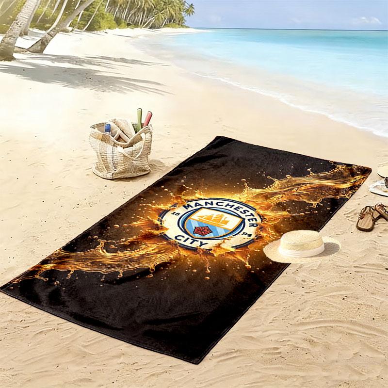 Manchester City F Print Beach Towel, Large Soft Quick Dry Towel for Beach Camping Swimming
