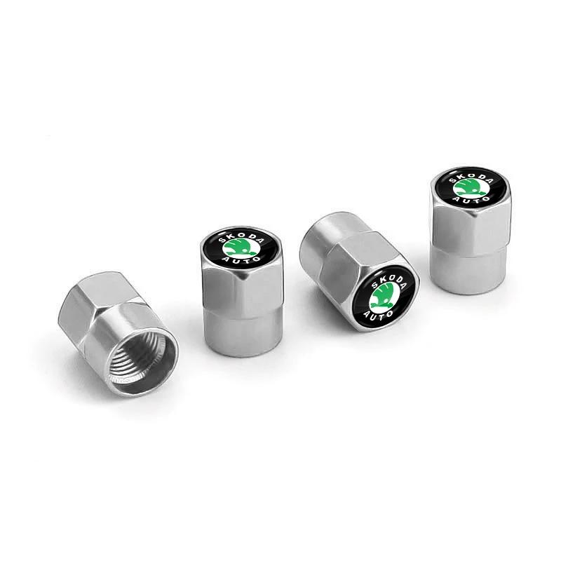 HGC2 new Car Wheel Tire Valve Stems Cap With Keychain Keyring Badge For Skoda octavia a5 a4 mk1 fabia superb rapid mk3 yeti 2006 sign