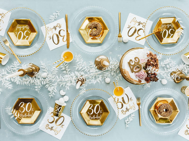 Partydeco Świeczka Urodzinowa Liczba 30 Złota 7,5Cm