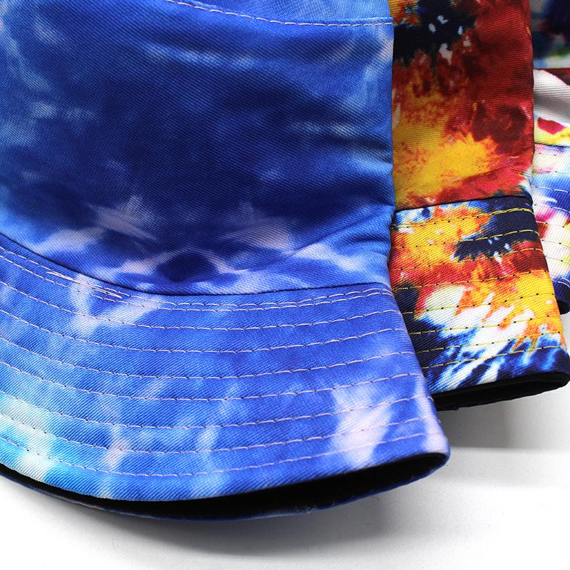 MultiColor Printing TieDye Bucket Hat Outdoor Sunscreen Bucket Hat Graffiti Double Sided Basin Hat