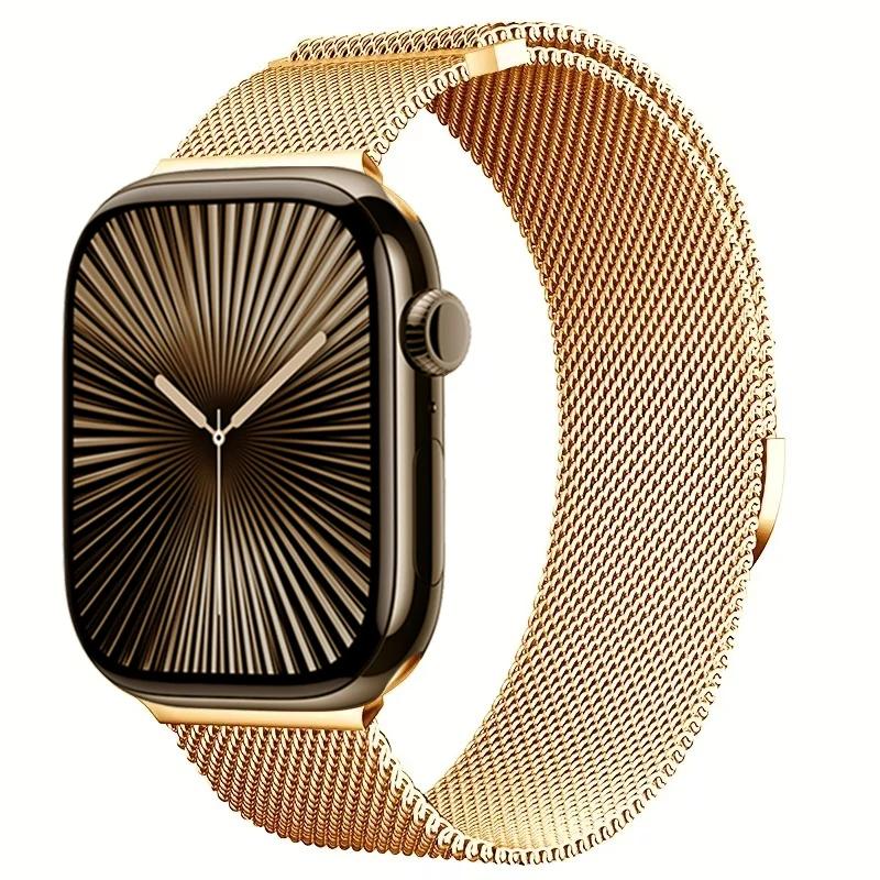 Ремешок для Apple watch Band 10 46MM 44mm 45mm 41mm 49mm 42mm 40mm 45mm браслет Milanese Loop для iwatch series 9 7 8 4 5 6 SE Ultra2