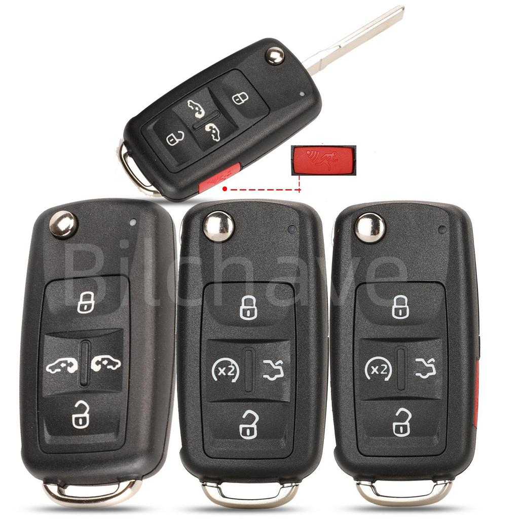 Пластиковый корпус ключа Volkswagen на 4/5 кнопок для Tiguan, Golf, Sagitar MK6, Polo с пультом ДУ