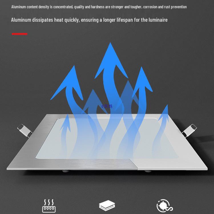 Квадратная встраиваемая потолочная панель-даунлайт для гостиных