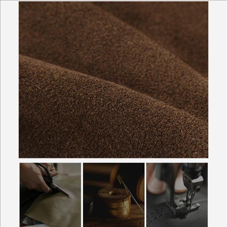 Women's Genuine Two-Layer Leather Shoulder Bag - Brown Suede Handbag with Gold Hardware, Classic Tote for Daily Use & Work