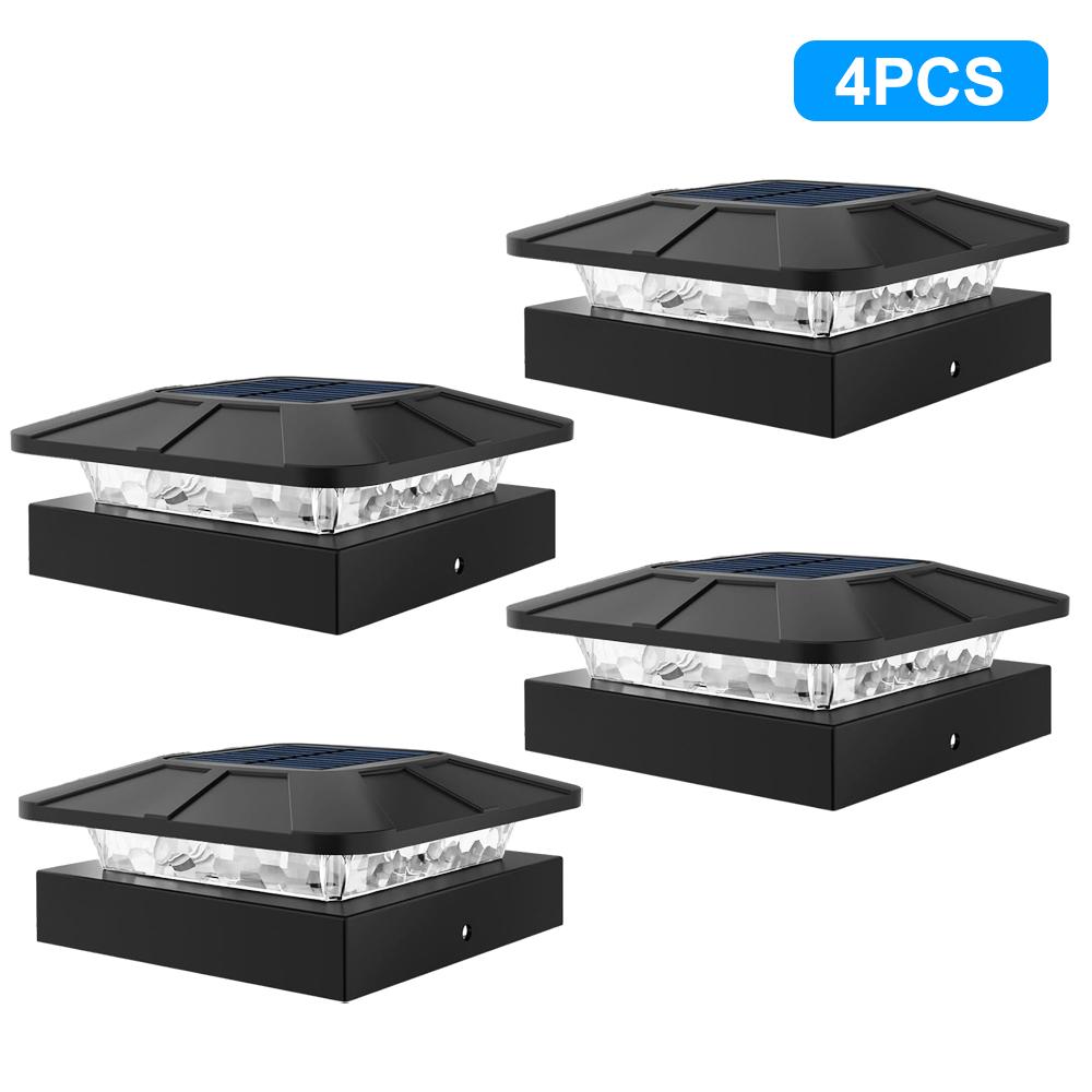 Solar Post Cap Light Outdoor 4x4 Fence Post Solar Light IP65 Waterproof With 3 Modes Solar Powered Deck Fence Cap Light