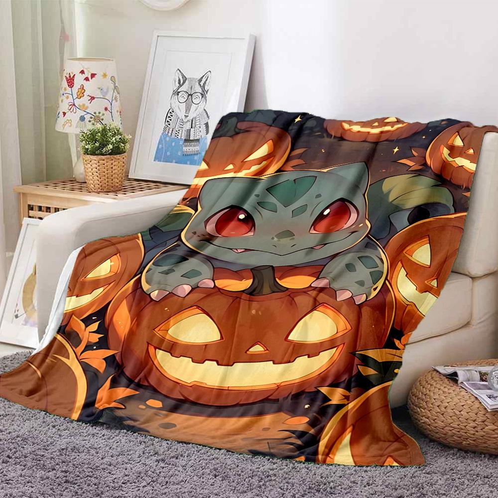 1pc Halloween, Pokémon Blanket Soft All Season Throw with Vibrant Design, Perfect for Home, Travel, and Gifts, Ideal for Naps and Camping