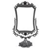 Vintage Double Side Makeup Mirror Clear 360 Degree Rotating Antique Tabletop Mirror Metal Frame