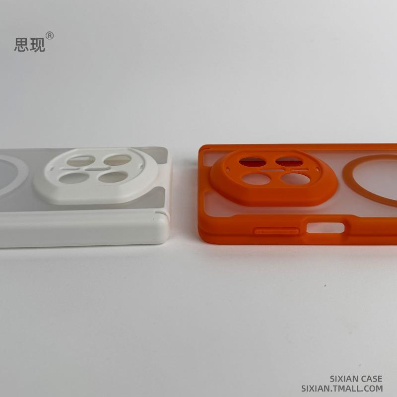 Чехол для Huawei Mate X7 Магнитный Для MagSafe Акриловый Матовый Прозрачный Покрытие с ощущением кожи Защитный корпус с защитой центрального шарнира