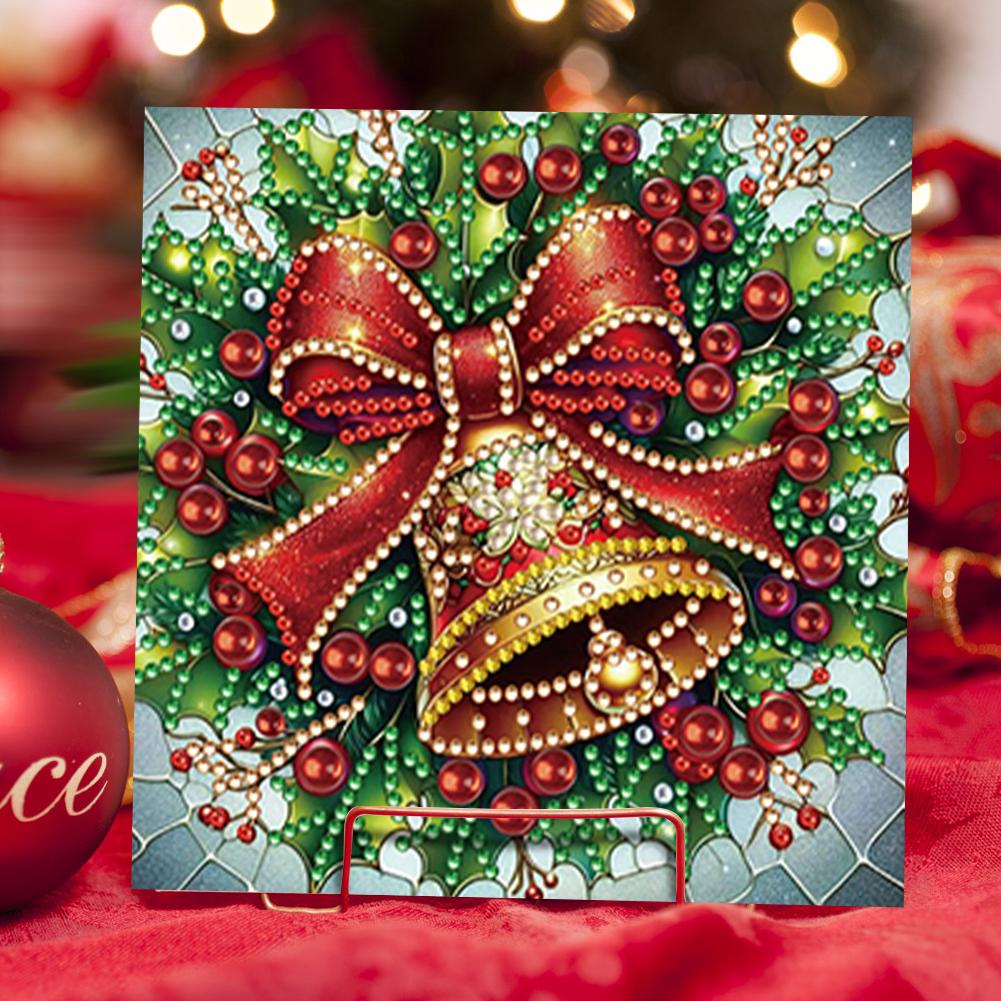 6PCS Xmas Atmosphere DIY Diamond Art Greeting Cards Congratulations Cards