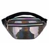 Wonder Pocket Glossy Laser Zipper Waist Pack Adjustable Strap Woman Corssbody Bag