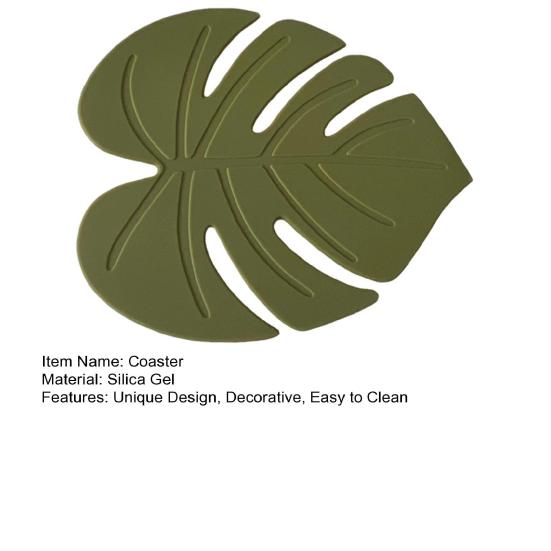Coaster Cartoon Leaf-shaped Silicone Coaster Easy To Clean Reusable Table Mat for Dining Table Decoration