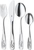 WMF Animals Kids Cutlery Safety Dishwasher Stainless W1280056040 4-Piece Set, Child-Friendly Design, Safe, Steel,