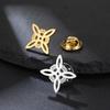 Dawapara Witch Knot Brooch Pins Celtics Trinity Knot Triquetra Symbol Good Luck Sacred Geometry Wiccan Jewelry Stainless Steel