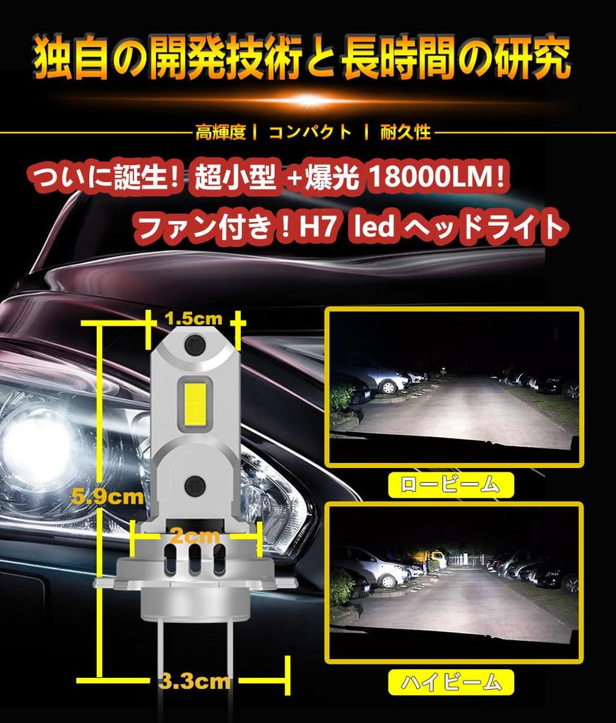 WENLE H7 LED Headlight Bulb, Supports New Vehicle Inspection, 8x Brightness, 60W (30W X