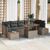 8-Piece Garden Sofa Set with Grey Cushions Poly Rattan vidaXL 3358783