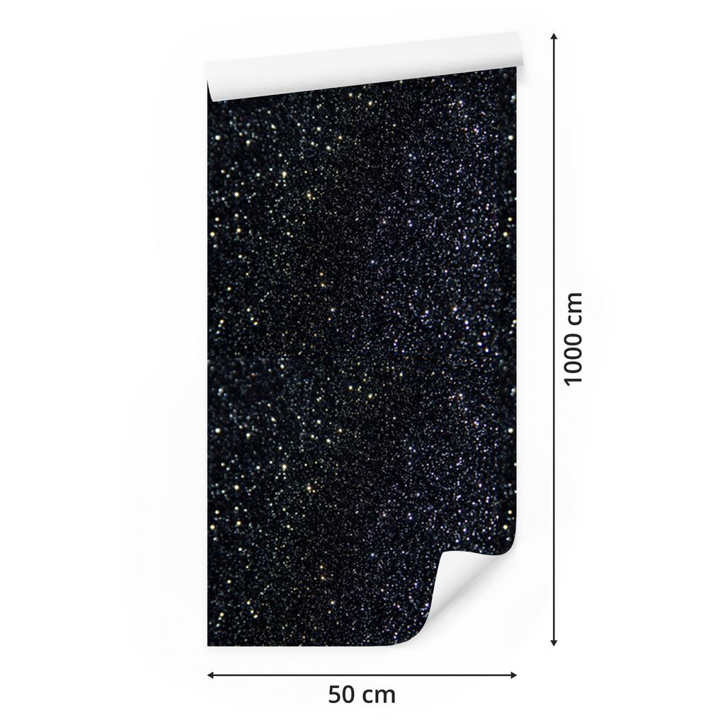 Navy Blue and Black Glitter Wallpaper for Living Room and Bedroom 50x1000