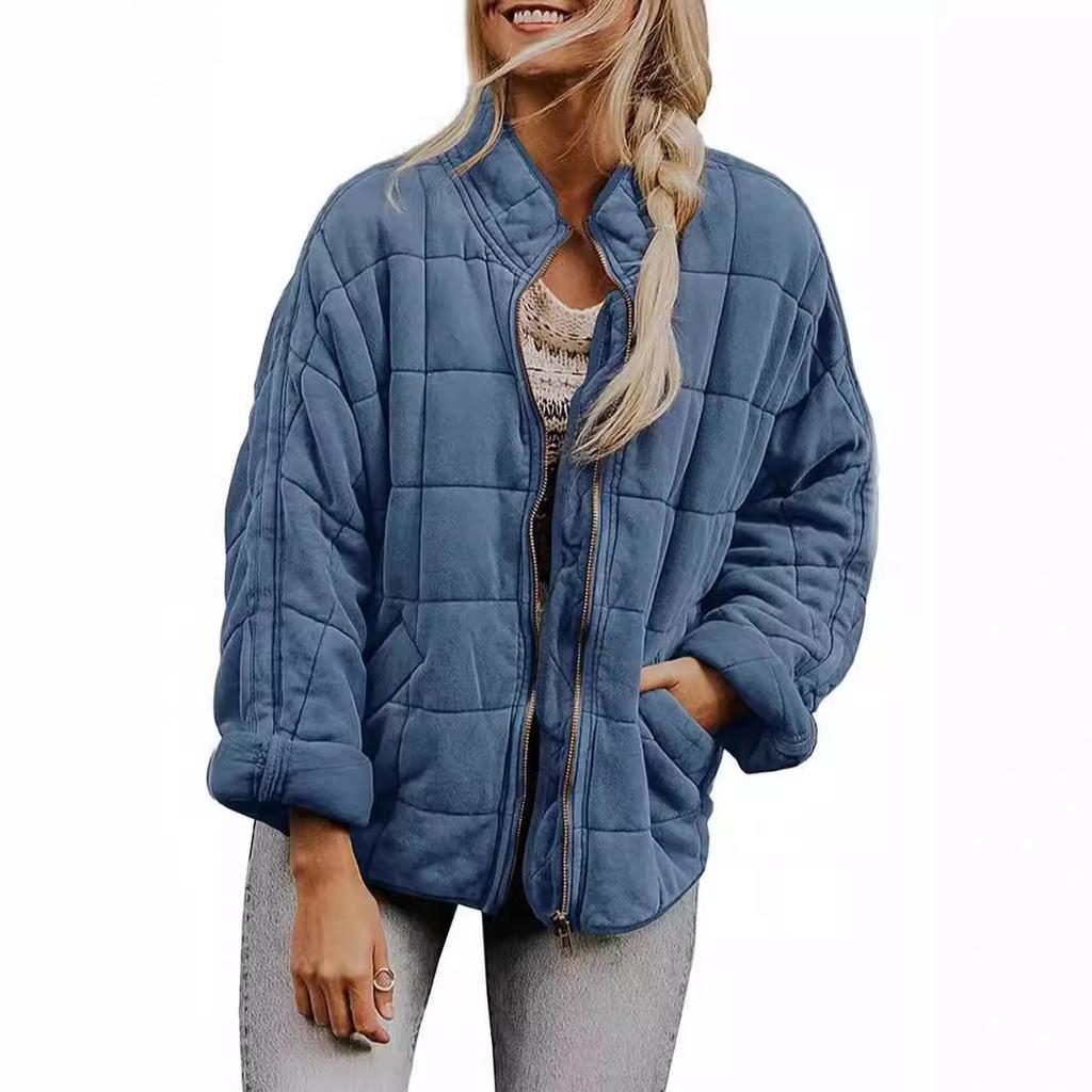 Women's Quilted Puffer Jacket with Multiple Colors, Lightweight Warm Coat, Casual Outerwear for Autumn Winter